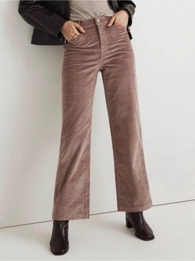 Women’s Madewell Emmett Pants - Wide Leg Corduroy - Vintage Petal - size 27